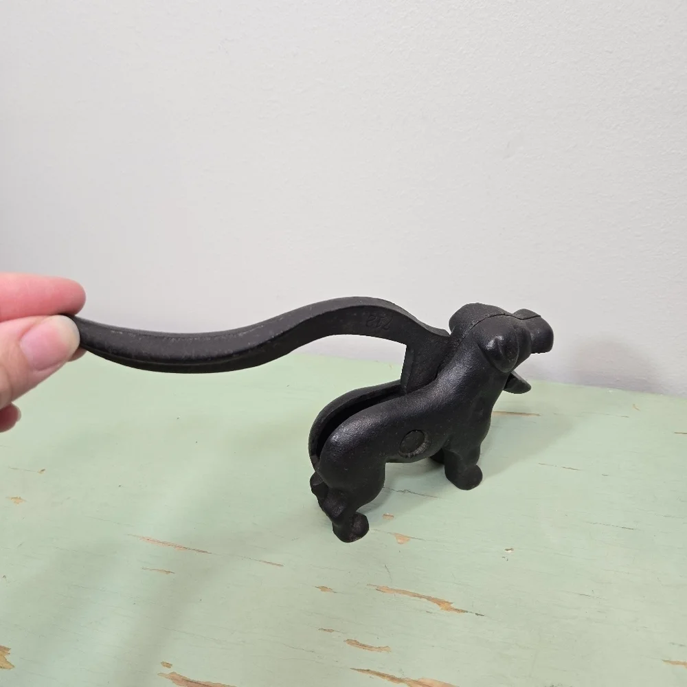 Cast Iron Vintage Black Dog Nutcracker Decor